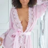 Lace And Mesh Robe With G-string -Lingerie Shop AL 17 6072 P front 2021APR32827