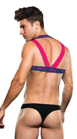 Men's Envy Pink And Blue Logo Harness -Lingerie Shop BA BLE313 B 2022SEPT52375