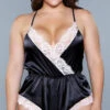Be Wicked Plus Size Kiara Satin & Lace Romper