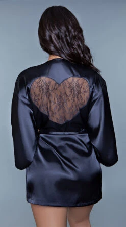 Be Wicked Amora Heart Satin Robe 7 Be Wicked Amora Heart Satin Robe -Lingerie Shop BW 1964 back 2020JUN23576