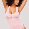 Dreamgirl Blushing Bridesmaid Bodysuit -Lingerie Shop DG 11830 LACE BRIDESMAID BODYSUIT PINK 5036