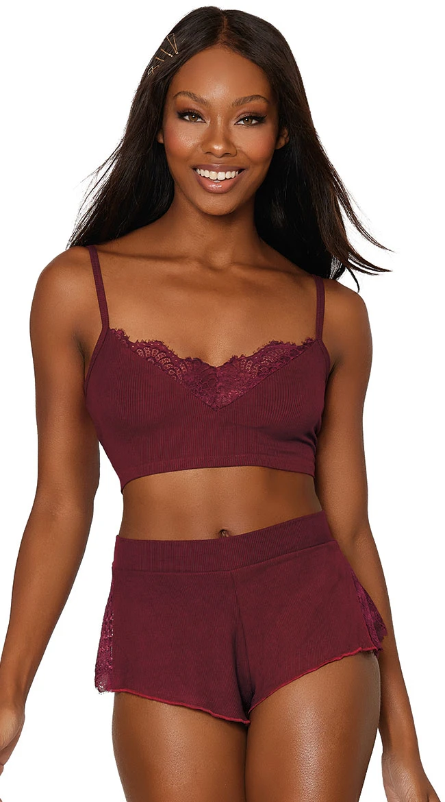 Dreamgirl Snug Knit And Lace Pajama Set 3 Dreamgirl Snug Knit And Lace Pajama Set