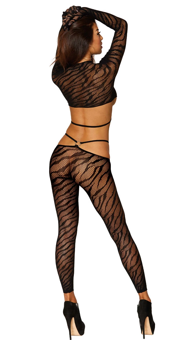 Dreamgirl Gloved Zebra Crop Top Set 4 Dreamgirl Gloved Zebra Crop Top Set - Image 2