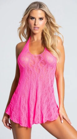 Lace Halter Top Mini Dress