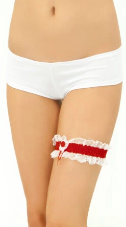 Leg Garters 15 Leg Garters -Lingerie Shop EM 3555 RED WHITE PS20130121