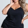 Plus Size Cut Corners Pajama Short Set 2 Plus Size Cut Corners Pajama Short Set -Lingerie Shop ES 7095X BLACK PS02042020 3 Edit