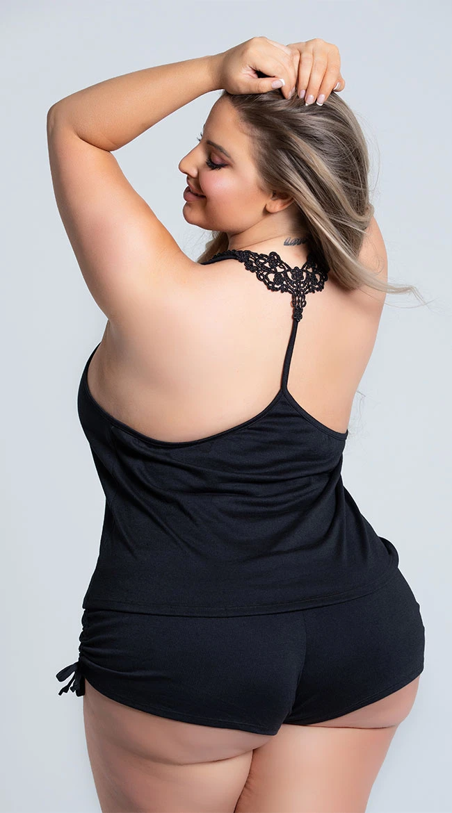 Plus Size Cut Corners Pajama Short Set 4 Plus Size Cut Corners Pajama Short Set - Image 2