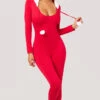 Yandy Snuggle Up Snowball Jumpsuit -Lingerie Shop EY 4180 SNOWBALL JUMPSUIT LINGERIE RED 2379