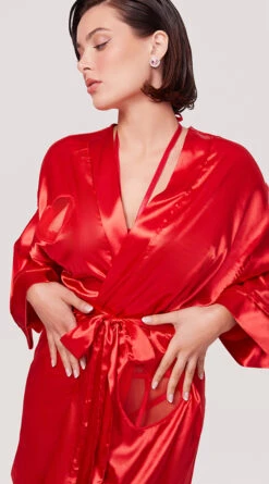 Yandy X Lana Rhoades Sweet Love Satin Robe -Lingerie Shop EY LNA 008 LANA ROBE RED 5090