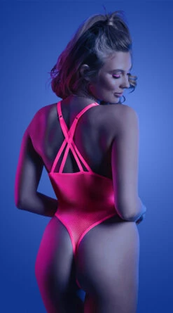 Fantasy Black Light Criss-Cross Fishnet Teddy 9 Fantasy Black Light Criss-Cross Fishnet Teddy -Lingerie Shop FA GL2123 Back 2023MAY