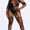 Fantasy Plus Size Aphrodite Floral Net Bodystocking 1 Fantasy Plus Size Aphrodite Floral Net Bodystocking -Lingerie Shop FA SF923X BLK 2 YANDY PS11112021 Edit