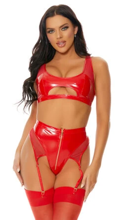 Forplay Slick Your Lips Bra Set