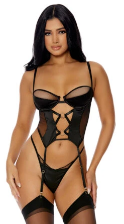 Forplay Mood Ring Bustier Set -Lingerie Shop FP 772260 black alt3 lg