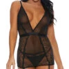 Forplay Lace Contrast Chemise -Lingerie Shop FP 779381 black alt1 lg 2019JAN