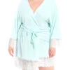 Plus Size Long For Lace Robe -Lingerie Shop IL 7889X MINT F 2019APR