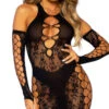 LEG AVENUE Racerback Fishnet And Lace Mini Dress Set 1 LEG AVENUE Racerback Fishnet And Lace Mini Dress Set -Lingerie Shop LA 86129 001 001 2022APR47820