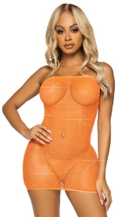 LEG AVENUE Crystalized Fishnet Convertible Tube Dress -Lingerie Shop LA 86797 001 089 2022APR47820