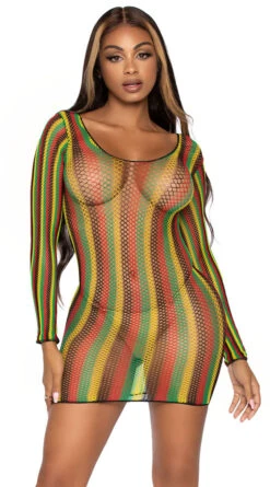 LEG AVENUE Striped Surrender Net Dress 7 LEG AVENUE Striped Surrender Net Dress -Lingerie Shop LA 86959 01 101 2021MAR28878
