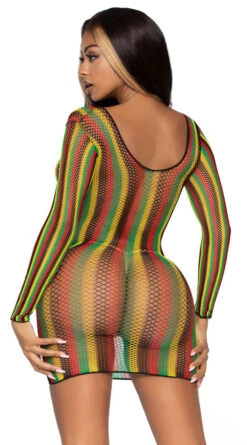 LEG AVENUE Striped Surrender Net Dress 8 LEG AVENUE Striped Surrender Net Dress -Lingerie Shop LA 86959 02 101 2021MAR28878