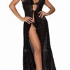 LEG AVENUE Long Iridescent Rhinestone Robe -Lingerie Shop LA 88014 01 001 2022APR47820