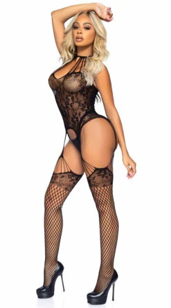 LEG AVENUE You're A Tease Suspender Bodystocking -Lingerie Shop LA 89292 04 001 2021DEC45048