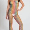 MUSIC LEGS Rio Rainbow Netted Bodystocking