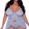 Plus Size Secret Peek Flyaway Babydoll Set -Lingerie Shop MS M307X PER QS Full Length 2023APRIL