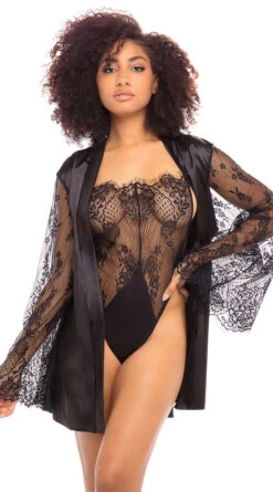 Embracing Lace Teddy & Robe Set -Lingerie Shop OL 40 11440 BK ALT2 BA 2020NOV25636