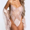 Embracing Lace Teddy & Robe Set 2 Embracing Lace Teddy & Robe Set -Lingerie Shop OL 40 11440 PINK 8 YANDY PS11082021