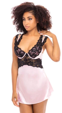 Pink Me Up Chemise Set 10 Pink Me Up Chemise Set -Lingerie Shop OL 72 11435 CPKBK ALT BA 2020NOV25636