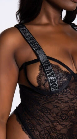 Playboy Plus Size Lace The Music Teddy 15 Playboy Plus Size Lace The Music Teddy -Lingerie Shop PB PBL5006X BLK 11 YANDY PS11112021