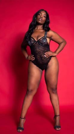 Playboy Plus Size Lace The Music Teddy 14 Playboy Plus Size Lace The Music Teddy -Lingerie Shop PB PBL5006X BLK 1 EDS YANDY 2021PBHOLIDAY