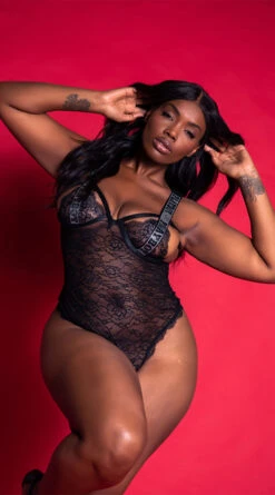 Playboy Plus Size Lace The Music Teddy 13 Playboy Plus Size Lace The Music Teddy -Lingerie Shop PB PBL5006X BLK 2 EDS YANDY 2021PBHOLIDAY