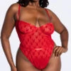 Playboy Plus Size Undeniable Chemistry Teddy -Lingerie Shop PB PBL5010X RED 4 YANDY PS11112021