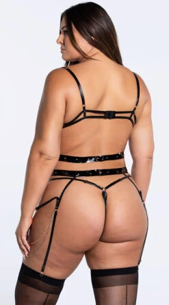 Playboy Plus Size Chain Of Command Bra Set -Lingerie Shop PB PBL5012X BLK 8 YANDY PS10282021