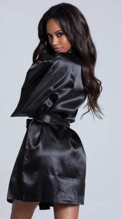 Midnight Satin Robe 24 Midnight Satin Robe -Lingerie Shop PO 260 BLACK 6 PS07162020