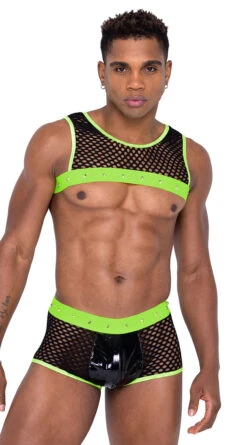Roma Men's Glow-in-the-Dark Fishnet Trunks