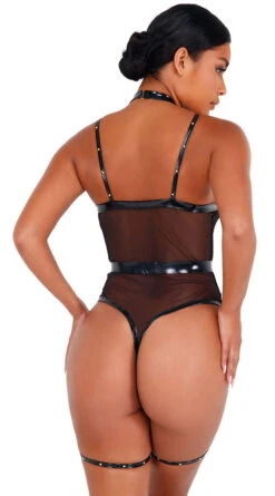 Roma Vinyl Vengeance Bodysuit 17 Roma Vinyl Vengeance Bodysuit -Lingerie Shop RM LI435 Blk Back 2020NOV26348