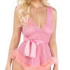 Roma Deep Connections Mesh Babydoll 2 Roma Deep Connections Mesh Babydoll -Lingerie Shop RM LI482 Pink 2021DEC43200