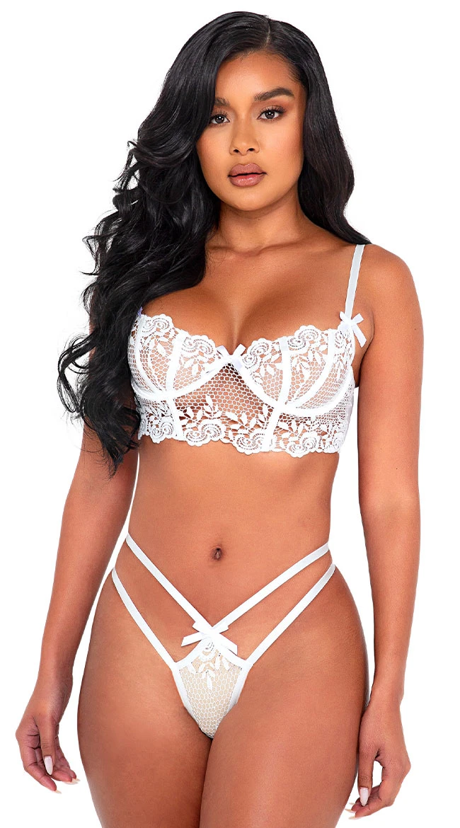 Roma Wedding Rosette Lace Bra Set 3 Roma Wedding Rosette Lace Bra Set