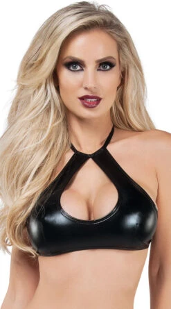 Wet Look Cut-Out Top