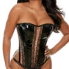 Vinyl And Lace Corset Set 2 Vinyl And Lace Corset Set -Lingerie Shop SO SS1028 Black 2021APR31586