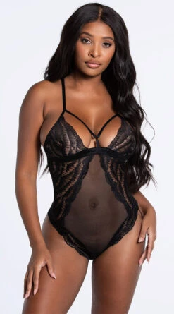Come Hither Mesh Teddy -Lingerie Shop ST 11063 BLK 3 YANDY PS10202021