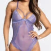 Come Hither Mesh Teddy -Lingerie Shop ST 11063 PURP 4 YANDY PS12072021