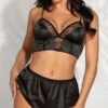 Never Waking Up Satin Short Set -Lingerie Shop ST 11244 BLK F 2021APR31039