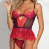 Eyelash Lust Bustier Set -Lingerie Shop ST 11274 RED F 2021APR31039
