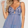 Dreamy Mesh Babydoll Set -Lingerie Shop ST 11276 BLUE F 2021APR31039