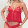 Wild Hearts Camidoll Set -Lingerie Shop ST 11373P RED F 2022JAN42771