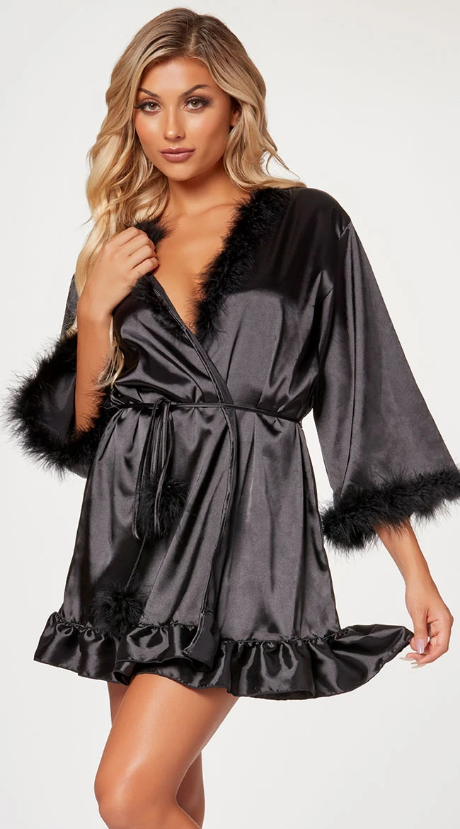 Fuzzy Silk Short Robe 3 Fuzzy Silk Short Robe