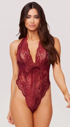 Yandy Tied In Lace Teddy -Lingerie Shop YDR YNDY 0017 TEDDY BURGUNDY 0563